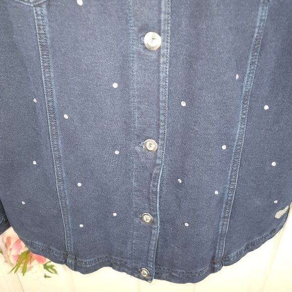 Quacker factory dreamjeannes knit denim jacket xl - Picture 3 of 9